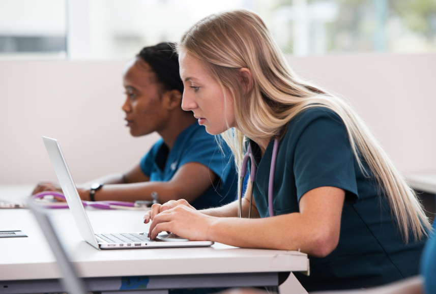 students on computers