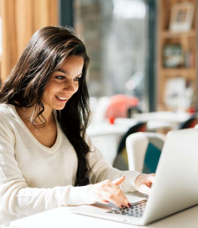woman working on laptop